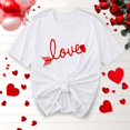 thumbnail image 1 of TIMIFIS T-Shirts de la Saint-Valentin pour Femmes Été Décontracté Ample à Manches Courtes Col Rond T-Shirt Imprimé Cœur d'Amour, 1 of 4