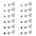 thumbnail image 1 of 12 Pairs Ear Piercing Stud Earrings,Surgical Stainless Steel Multicolor Cubic Zirconia Birthstone Stud Earrings for Piercing Guns 2mm 3mm 4mm, 1 of 7