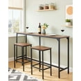 thumbnail image 2 of VEVOR Bar Table, 1PCS 53″ Kitchen Bar Table, Tall Dining Tables with Rounded Edge, Rectangular High Top Kitchen Tables for Balcony, Living Room, Light Brown, Black, Extended Horizontal Design, 2 of 9