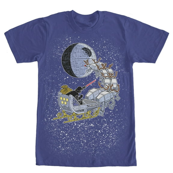 Men's Star Wars Christmas Darth Vader Santa's Sleigh  Graphic Tee Royal X Large