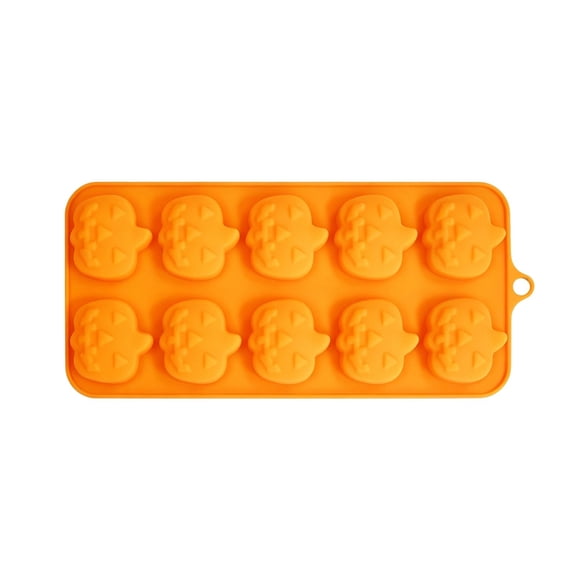 Halloween Themed Silicone Baking Molds, Pumpkin Shapes Non-Stick Flexible Mould, DIY Kitchen Tool for Chocolate, Candy, Ice Cubes, Jelly and Halloween Party Dessert Making