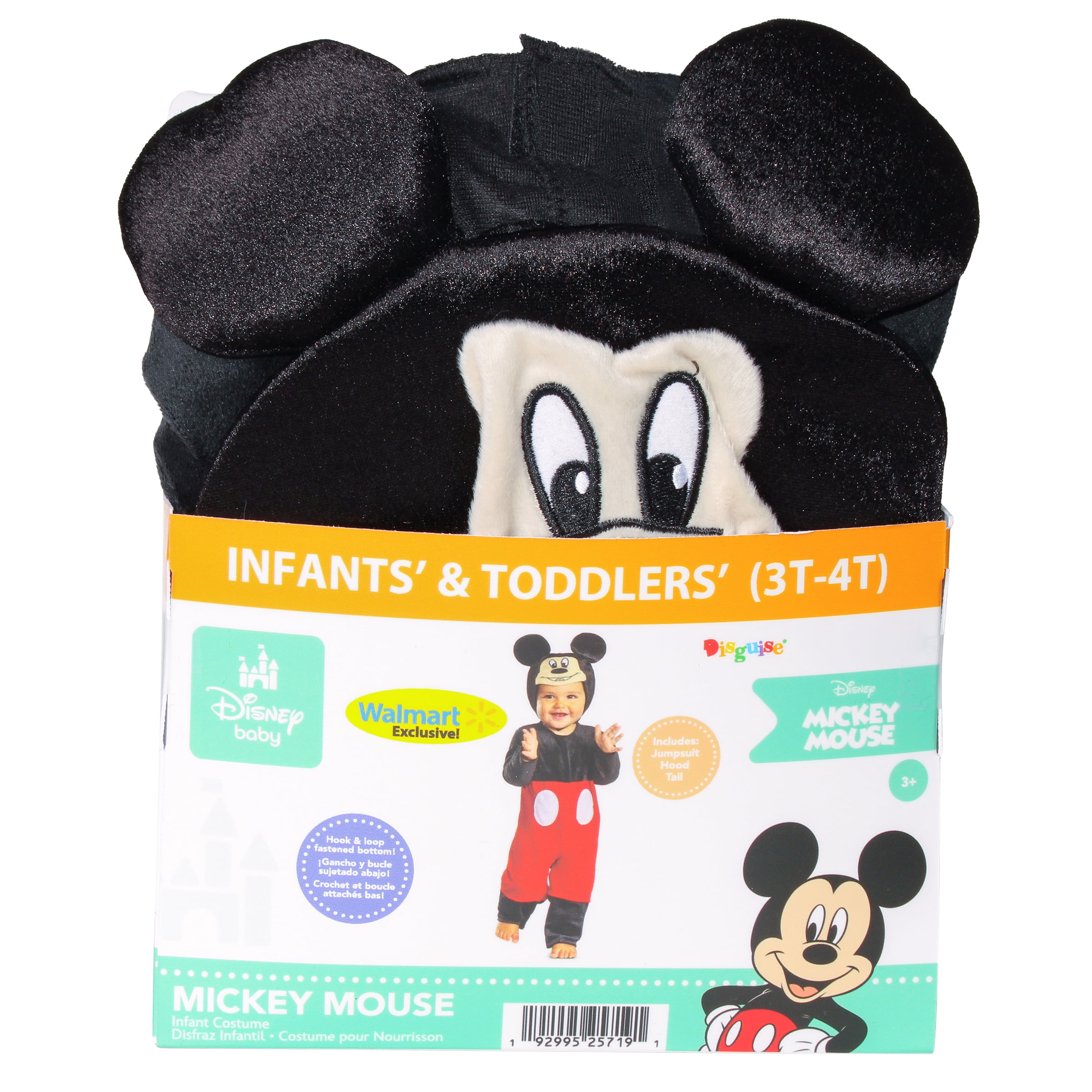 Disney Mickey Mouse Costume for Toddler, Size 3-4T, by Disguise