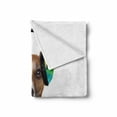 thumbnail image 2 of Popstar Party Soft Flannel Fleece Blanket, Dog Listening to Music from an Old Cassette of the 80's Colorful Headphones, Cozy Plush for Indoor and Outdoor Use, 50" x 70", Multicolor, by Ambesonne, 2 of 6