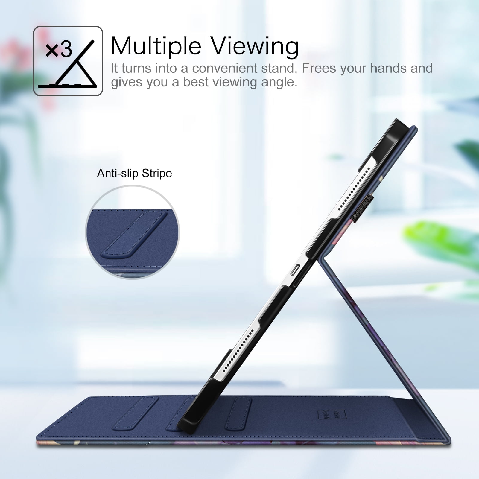 Fintie Folio Case w/ Pocket for iPad Pro 12.9 (2021/2020/2018) - Multi-Angle Smart Stand Cover w/Pencil Holder, Auto Sleep/Wake for iPad Pro 12.9" 5/4th/3rd Generation