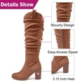 thumbnail image 5 of Love Steetly Women's Extra Wide Calf Knee High Boots, Slouchy Ruched Shaft, Chunky Block Heel Side Zip Casual Winter Tall Boots., 5 of 8