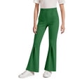 thumbnail image 4 of LIJCC Girls Solid Color Flared Pants Thin Sports Tights Workout Leggings Kids Elastic High Waisted Yoga Bell-Bottom Trousers(Green,14-15 Years), 4 of 9