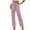 Pink, variant on Sevevn Women's Glitter Sequin Straight Wide Leg Casual Pants Elastic Drawstring High Waist Trousers with Pockets Multi-Occasion Party Night Out Wear
