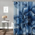 thumbnail image 2 of Shiartex Extra Long Blue and White Floral Shower Curtain Set with Hooks,Watercolor Gentle Colors Flowers Bathroom Curtain,Modern Minimalist Waterproof Bath Curtain for Bathroom Decor White, 2 of 7