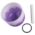 thumbnail image 1 of Crystal Singing Bowl Color Flower Pattern Matte Quartz Singing Bowl for Sound Healing Meditation Purple B Note, 1 of 14