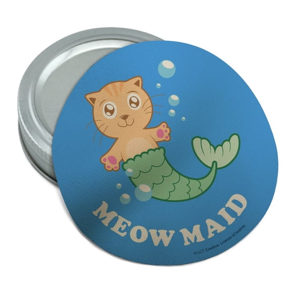 Meowmaid Cat Mermaid Funny Humor Round Rubber Non-Slip Jar Gripper Lid Opener