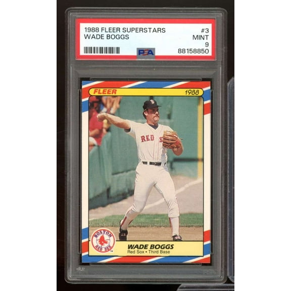 Wade Boggs Card 1988 Fleer Superstars #3 PSA 9