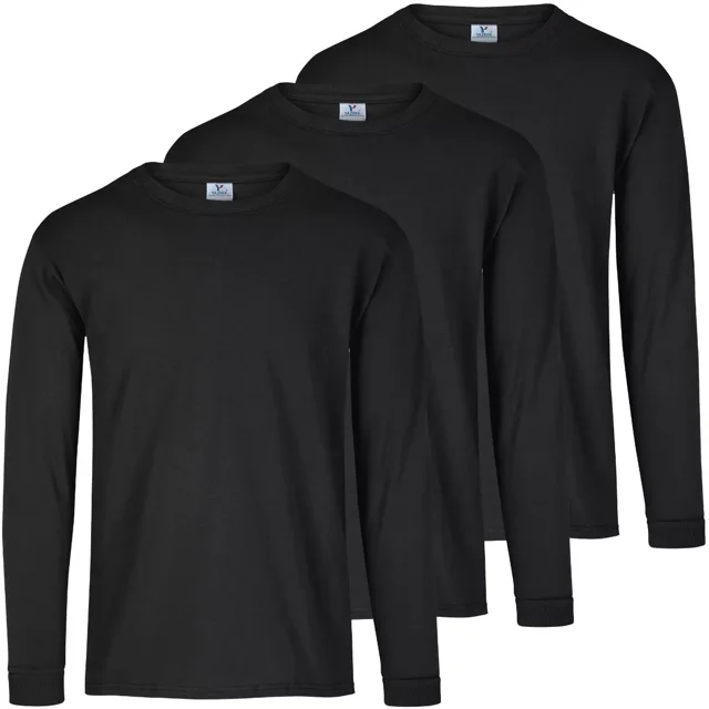 Paquete 3 Playeras Manga Larga Para Hombre Algodón