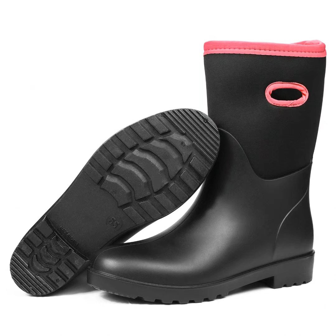 Snow Warm Grip Mucker Boots Winter Thermal Welly Wellington Shoes Waterproof 