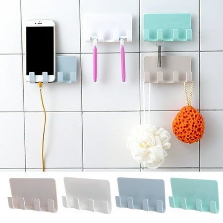 - Stick Type Innovative Phone Support Super Value Razor Phone Charger Wall Mounted 4 Hooks Storage Hanger Storage Rack Bathroom Hanging Holder Carphone Hook Holder