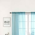 thumbnail image 4 of Woven Trends Crystal Sheer Voile Curtain Panels - Solid Rod Pocket Window Treatments with Light Filtering Sheers for Living Room, Bedroom Drapes 2-Pack Panels, 52"W x 63"L, Blue, 4 of 6