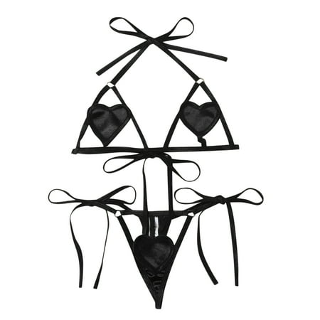 Yuhangmm Women s Sexy Lingerie Set Cut Out Heart Two Piece Bra And Panty Set Corset Lingerie for Women plus Size