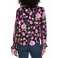 thumbnail image 2 of CeCe womens  V-Neck Button Down Top, XL, Black, 2 of 3