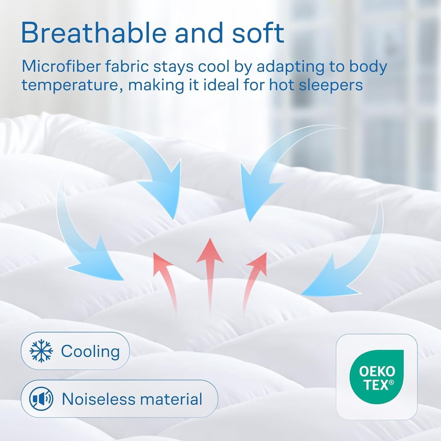 Cloud-Like Comfort Double Mattress Topper - Ultra Soft, Breathable Microfiber - Queen Size