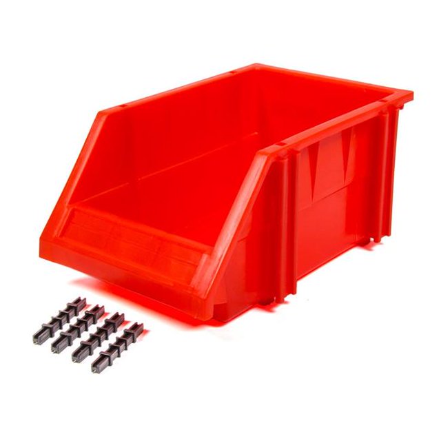 Bac de Rangement en Plastique 10,25 x 6,25 x 4,75 Po - Rouge