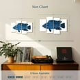 thumbnail image 3 of Elephant Stock Navy Fish Wall Art - Horizontal Multi Panel Canvas - Living Room Wall Decor - Animal Multi Panel - Blue And White Decor By Victoria Brown - 24" x 14", 3 of 4