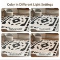 thumbnail image 7 of ODIKA 6'x9' Washable Area Rug Black White Geometric Precision Design Accent Contemporary Symmetry with Bold for Dining Room, Under Table, Office Décor, Non-Slip Chair-Friendly, 7 of 7