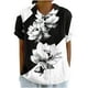 thumbnail image 2 of Fiudx Liquidación de Ofertas Flash Camiseta Holgada Informal con Estampado para Mujer, Tops de Manga Corta con Cuello de Muñeca, Blusa Bonita y de Lino, 2 of 5