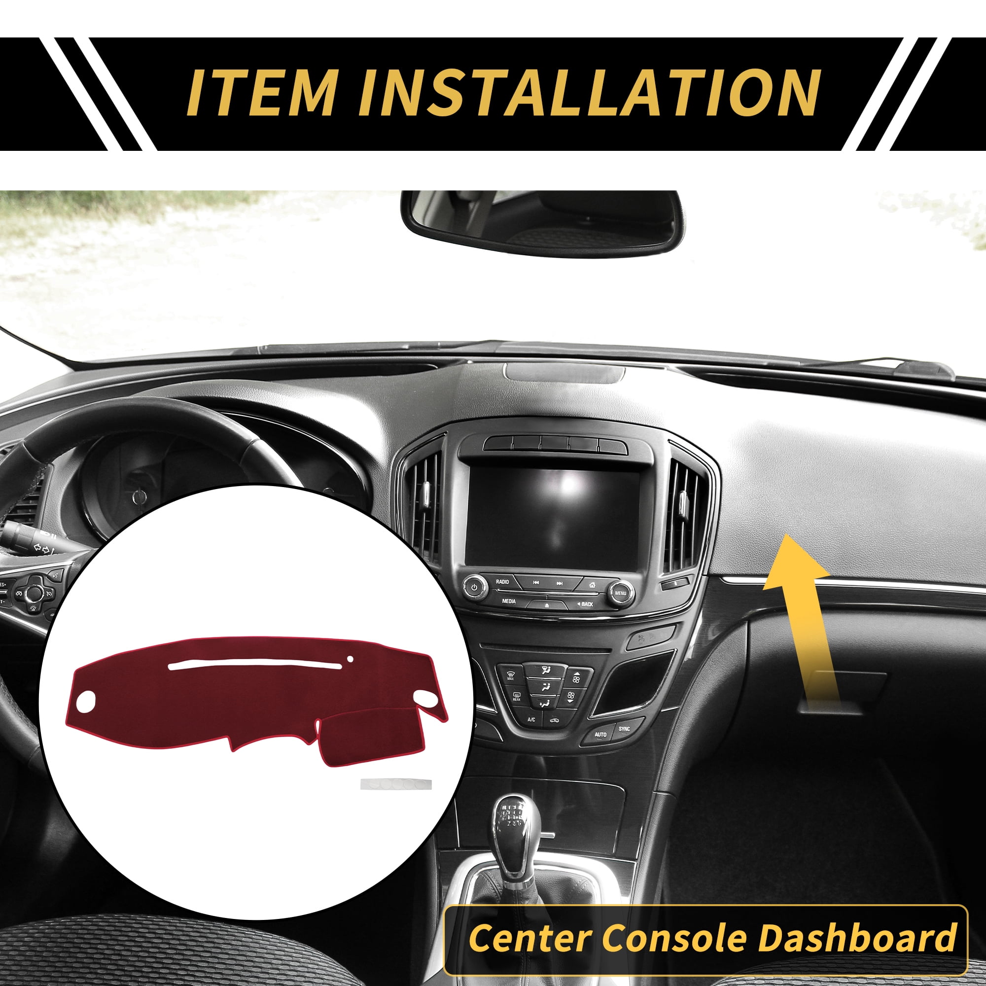 Unique Bargains Dash Cover for Ford for Ranger 1995-2011 Dash Board Mat Non-Slip Dash Cover Mat Pad Polyester Center Console Dashboard Cover Pad Carpet Wine Red