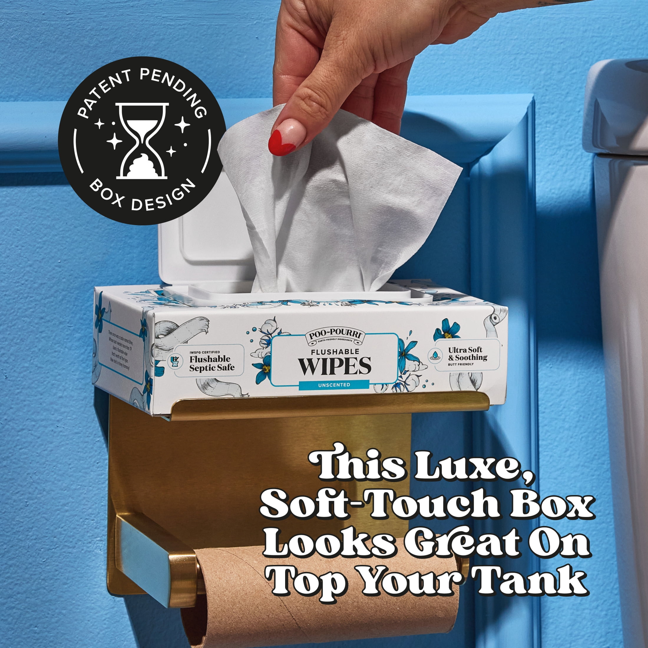 Poo~Pourri Flushable Wipes, Cucumber Aloe Scent, 50ct