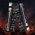 thumbnail image 4 of Amdohai 009SPLUS PCI-E Riser Card 1X-16X Extension Cable with 8 Solid Capacitors 6pin Graphics Extension ETH Mining Powered Riser Adapter with LED Display, 4 of 7