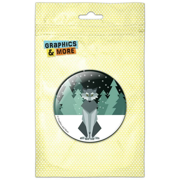 Geometric Wolf Winter Refrigerator Button Magnet