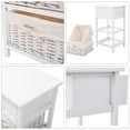 thumbnail image 4 of Costway Night Stand 3 Layer 1 Drawer Bedside End Table Organizer Wood W/2 Basket, 4 of 10