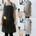 thumbnail image 1 of Casual Adjustable Plaid Cotton Household Kitchen Cooking Cleaning Adult Apron, 1 of 8