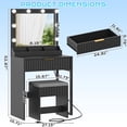 thumbnail image 3 of Tcbosik Makeup Vanity Desk with Lighted Mirror and Charging Station, 27 inch Modern Dressing Table with Cushioned Stool and Storage Drawer for Bedroom, Black, 3 of 6