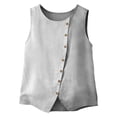 thumbnail image 3 of Women Spring Summer Color Block Cotton Linen Vest Casual Comfortable Top, 3 of 9