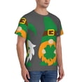 thumbnail image 2 of Bixox Men's Spring St Patrick’S Day Irish Gnomes Printed Short Sleeve Skinny Athletic T-Shirt, 2 of 6
