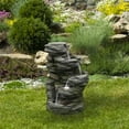 thumbnail image 2 of Northlight 24.25" Gray Lighted 5-Tier Outdoor Garden Water Fountain, 2 of 6