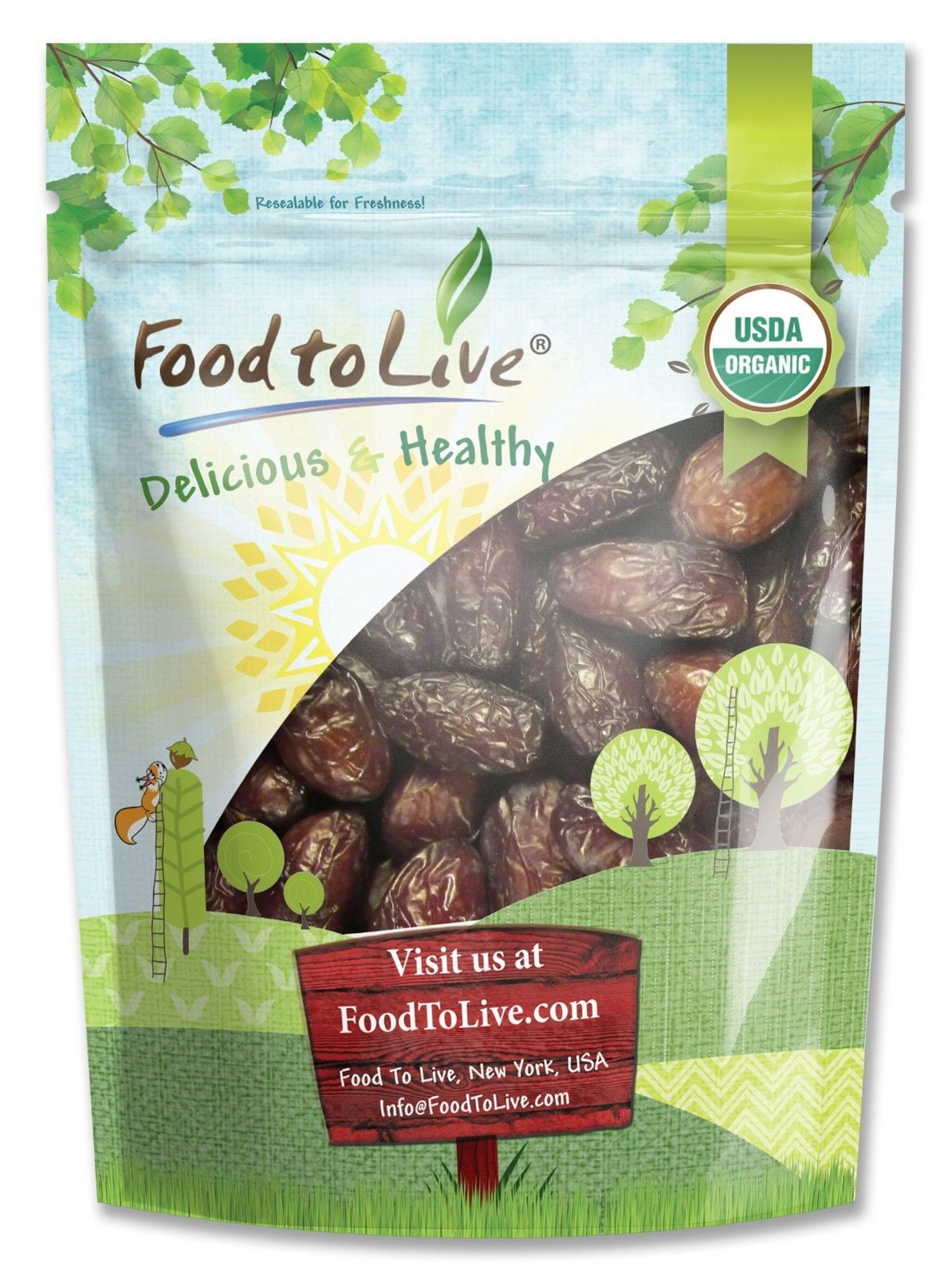 Organic Medjool Dates, 2 Pounds — Non-GMO, Raw, Vegan — by Food to Live