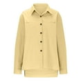 thumbnail image 7 of Women's Linen Button Snap Shirt Long Sleeve Collared Lapel Blouse Lightweight Gauze Summer Top Loose Plus Size 2026, 7 of 7