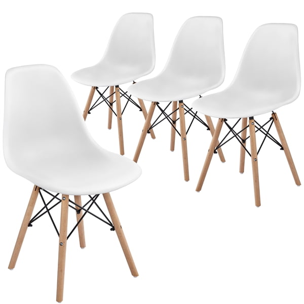 Smilemart Modern Dining Chairs For Kitchen Dining Bedroom Living Room Set Of 4 White Walmart Com Walmart Com