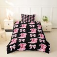 thumbnail image 2 of spefrowx Western Cowgirl Cowboy Boot Twin Duvet Cover for Kids, Black Pink Bow Twin Bedding, Pink Reversible, 2 Pieces, 1 Duvet Cover and 1 Pillowcase, 2 of 6