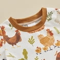 thumbnail image 4 of Okbabeha Baby Boy Girl Summer Clothes Chicken Short Sleeve T-Shirt Farm Animal Shorts Sets Toddler Western Outfits, 4 of 9