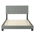 thumbnail image 5 of Boyd Sleep Roma Gray Faux Leather Queen Size Fully Upholstered Platform Bed Frame with Adjustable Headboard, 5 of 12