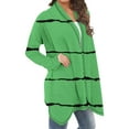 thumbnail image 4 of Womens Cardigan Sweaters Lightweight New Women's Cardigan Fall Open Front Casual Long Sleeve Sweater Trendy Stripe Lightweight Loose Outerwear Coat Green XL, 4 of 6