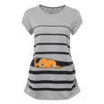 thumbnail image 6 of asdoklhq Maternity Clothes for Women,Cute Funny Baby Print Striped Short Sleeve T-shirt Pregnant Tops, 6 of 6