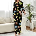 thumbnail image 2 of Top-kevin Women's Pajama Sets Seafood Fruit Pattern Long Sleeve Lounge Sets Pjs Sleepwear with Pockets, 2 of 12