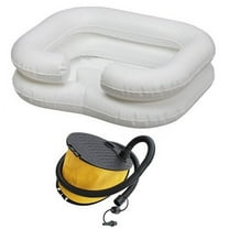 Comfort Axis Aid Inflatable Portable Bed Shampoo Hair Washing Basin with Bellows Foot Pump