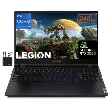 Lenovo 2022 Legion 5 Gaming Laptop 15.6" FHD IPS Screen 500 Nit 100% sRGB 240Hz, 6-Core Intel i7-10750H,16GB RAM, 1TB SSD + 1TB HDD, NVIDIA GeForce RTX 2060 6GB, Backlit, WiFi 6,Win 10 +MarxsolCable