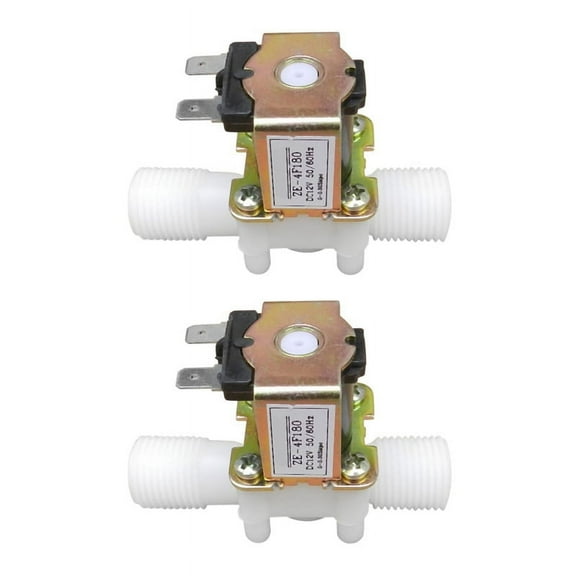 2X 12V 1/2Inch Plastic Electric Solenoid Valve Magnetic Water Air Normally Closed