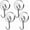 Silver 4Pcs, variant on Family Magnetic Hooks Heavy Duty, 110Lbs Strong Rare Earth Neodymium Magnets with Hooks for Hanging for Kitchen, Home, Workplace