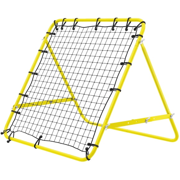 Yellow Rebounder Net for Sports Training - Adjustable Angle, Durable PE Mesh | 37.8" x 31.5" | Ideal for Soccer, Baseball, Football Practice & Fitness | Portable Design